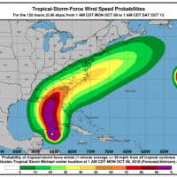 <p>Wind-speed probabilities for Michael.</p>