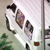 <p>The white van with numerous stickers on both sides and on the back seized in connection with the arrest in Plantation, Florida in Broward County, near Fort Lauderdale.</p>