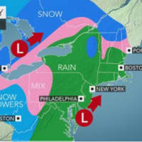 <p>The same storm that brought blizzard conditions to parts of the Midwest will sweep through the Northeast on Monday, bringing mainly rain.</p>