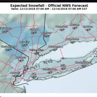 <p>A look at the latest snowfall projections for Thursday, Dec. 13.</p>