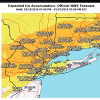 <p>A look at projected totals of ice accumulations for the weekend storm.</p>