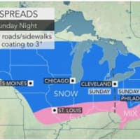 <p>The storm will spread into the area from the Midwest.</p>