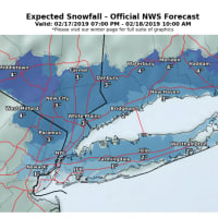 <p>The expected snowfall amounts range from 2 inches farther south to 4 inches farther north.</p>