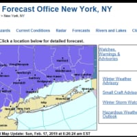 <p>A look at areas (in purple) where a Winter Weather Advisory is in effect from 9 p.m. Sunday, Feb. 17 until 10 a.m. Monday, Feb. 18.</p>