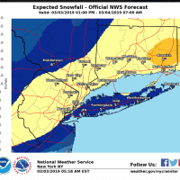 <p>A look at the latest projected snowfall totals.</p>