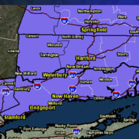 <p>A look at areas where a Winter Weather Advisory is in effect (in purple).</p>