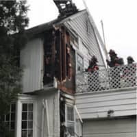<p>Fire at 10 Aldrich Street in Yonkers</p>