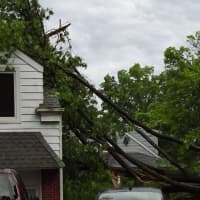 <p>A Monmouth Road home in Glen Rock sustained minor damage after a tree crashed onto the roof.</p>