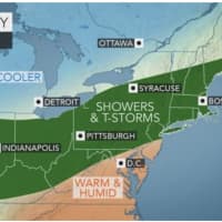 <p>A look at the stormy Father&#x27;s Day forecast on Sunday, June 16.</p>