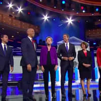 <p>Wednesday&#x27;s televised Miami lineup of 10 candidates minutes before the first Democratic Party primary debate.</p>