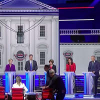 <p>Another view of Wednesday&#x27;s first presidential debate among 10 Democrats. A second debate features another 10 Democrats on Thursday, June 27.</p>