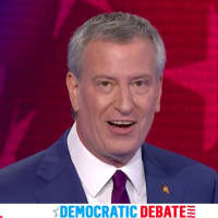 <p>New York City Mayor Bill de Blasio during the first Democratic Party presidential debate on Wednesday, June 26.</p>