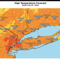 <p>A look at the projected high temperatures for Monday, July 1.</p>