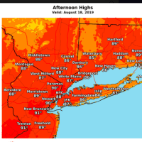 <p>A look at projected high temperatures from throughout the region on Sunday, Aug. 18.</p>