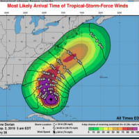 <p>The New York metropolitan area could see Tropical Storm-force winds from Dorian on Friday, Sept. 6.</p>