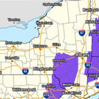 <p>A look at areas (in purple) where Winter Weather Advisories are in effect overnight.</p>