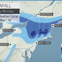 <p>A look at projected snowfall totals on Sunday, Dec. 1 and Monday, Dec. 2.</p>