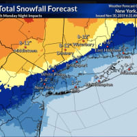 <p>Here are the latest snowfall projections from Sunday, Dec. 1 to Monday, Dec. 2 by the National Weather Service.</p>