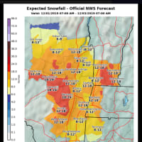 <p>Parts of upstate New York could get 2 feet of snow, while up to a foot of snow is possible in Litchfield County, Connecticut.</p>