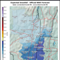 <p>A look at projected snowfall totals for areas north of I-84 in New York and Connecticut.</p>