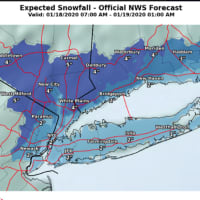 <p>Here are the National Weather Service&#x27;s projections for snowfall, released Friday morning, Jan. 17.</p>