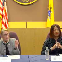 <p>State Health Commissioner Judy Persichilli and Lt. Gov. Sheila Oliver at a coronavirus briefing at the New Jersey Regional Operations &amp; Intelligence Center.</p>