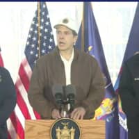 <p>New York Gov. Andrew Cuomo announcing the opening of the state&#x27;s first mobile testing center in New Rochelle on Friday, March 13.</p>