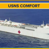 <p>The United States Navy hospital ship Comfort, with a staff of 1,200 and 1,000 beds, departs for Pier 90 in New York Harbor from Norfolk, Virginia on Saturday, March 28.</p>