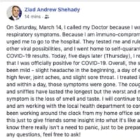 <p>Red Bank Business Administrator Ziad &quot;Z&quot; Shehady announced he tested positive for coronavirus on Facebook.</p>