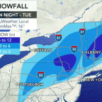 <p>A look at projected snow totals for the storm system.</p>