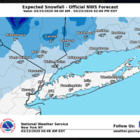 <p>A look at projected snowfall totals farther south.</p>