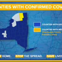 <p>Counties with confirmed COVID-19.</p>