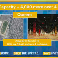 <p>Aqueduct Racetrack is among four new sites that will serve as temporary hospitals.</p>