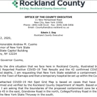 <p>The request for the containment zone from Rockland County Executive Ed Day to Gov. Andrew Cuomo appears in the second paragraph of the letter shown here, written on Thursday, April 2.</p>