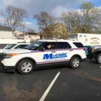 <p>A procession of Monmouth County EMS, firefighters and en route to Robert Weber&#x27;s home in Middletown.</p>