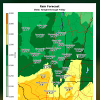 <p>A look at projected rainfall amounts for areas north of I-84 in New York and Connecticut.</p>