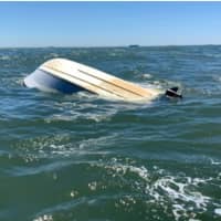 <p>A look at the overturned boat south of Point Lookout.</p>