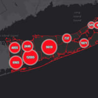 <p>The Suffolk County COVID-19 map as of Thursday, July 2, 2020.</p>