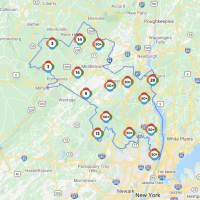 <p>The Orange &amp; Rockland outage map as of 3:10 p.m. on Tuesday, Aug. 4.</p>