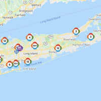 <p>The PSEG Long Island outage map as of 4:15 p.m. on Tuesday, Aug. 4.</p>
