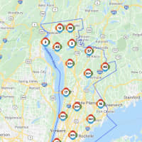 <p>The Con Edison Outage Map on Tuesday, Aug. 11.</p>