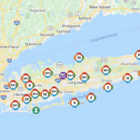 <p>The PSEG Long Island outage map on Wednesday, Aug. 12.</p>