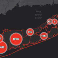 <p>The Suffolk County COVID-19 map as of Thursday, Sept. 17.</p>