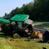 <p>NJ Department of Transportation tractor in Marlboro collision.</p>