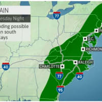 <p>A look at the wet weather pattern on Tuesday, Sept. 29.</p>
