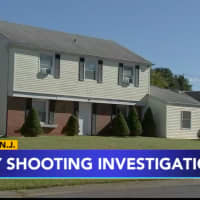 <p>The scene of Thursday&#x27;s fatal shooting in Willingboro Township. (Photo courtesy of ABC-TV Chopper 6)</p>