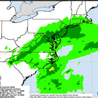 <p>Projected rainfall amounts through Tuesday, Oct. 13.</p>
