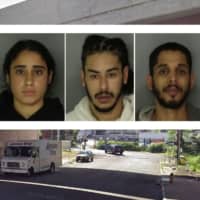 <p>Paige Gonzalez, Ramon Arroyo and Anthony Rolon were charged with criminal mischief for spray painting in a Newark underpass, authorities said.</p>