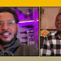 <p>Justin Gavin was surprised on the Drew Barrymore show with a personal message from his favorite basketball player, Carmello Anthony of the Portand Trail Blazers.</p>