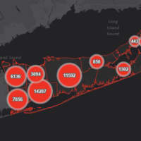 <p>The Suffolk County COVID-19 map on Friday, Oct. 23.</p>
